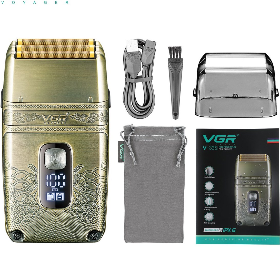 ماشین اصلاح وی جی آر مدل V-335 با تیغه استیل ضد آب و تکنولوژی برش مستقیم