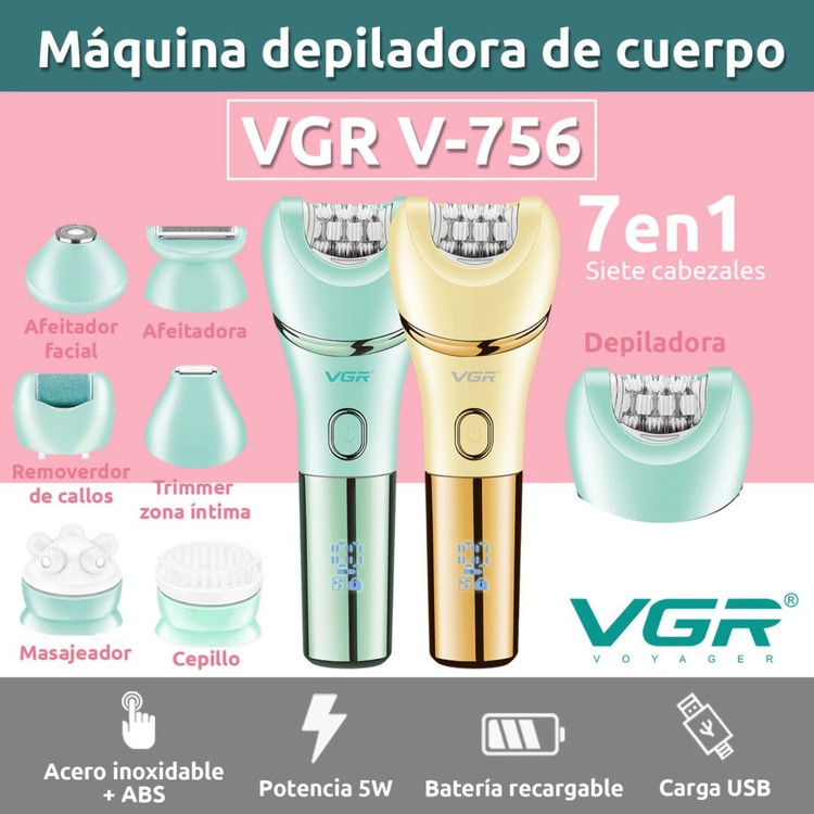 اپیلاتور ۷ کاره ضدآب وی جی آر مدل V-756 ارسال رایگان