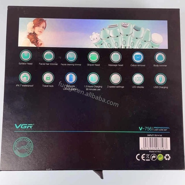 اپیلاتور ۷ کاره ضدآب وی جی آر مدل V-756 ارسال رایگان