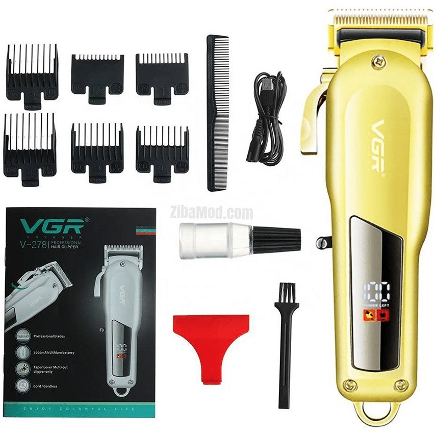 ماشین اصلاح وی جی آر مدل V-278 با تیغه استیل و برش مستقیم