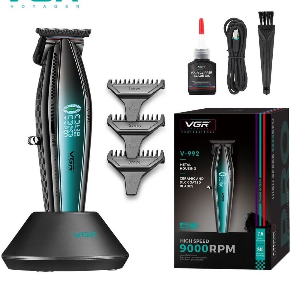 ماشین اصلاح وی جی آر مدل V-992 با تیغه سرامیک و ضد آب